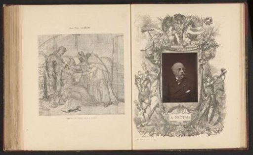 Photographic reproduction of a sketch by Jean Paul Laurens, depicting three clergymen