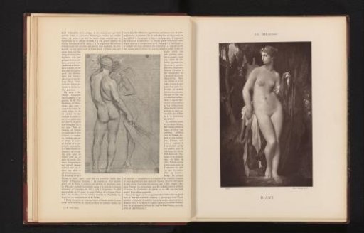 Photographic reproduction of the painting 'Diane' by Jules-Élie Delaunay