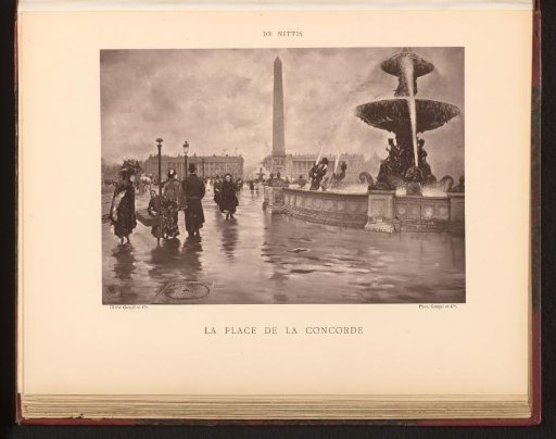 Photographic reproduction of the painting 'La Place de la Concorde' by Giuseppe de Nittis