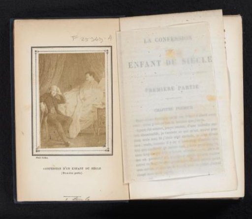 Photographic reproduction of the engraving Confession d'un enfant du siècle (first part)