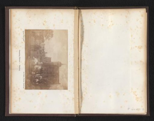 Photographic reproduction of a painting of riders at a church or castle by Albert Cuyp