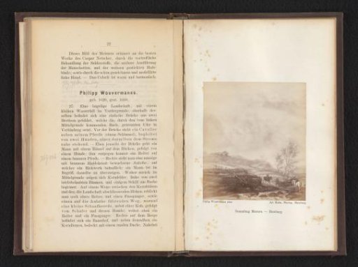 Photographic reproduction of a painting with a landscape by Philips Wouwerman