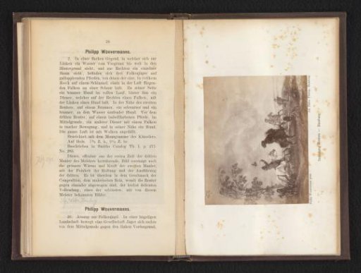 Photographic reproduction of a painting of a hunting scene by Philips Wouwerman