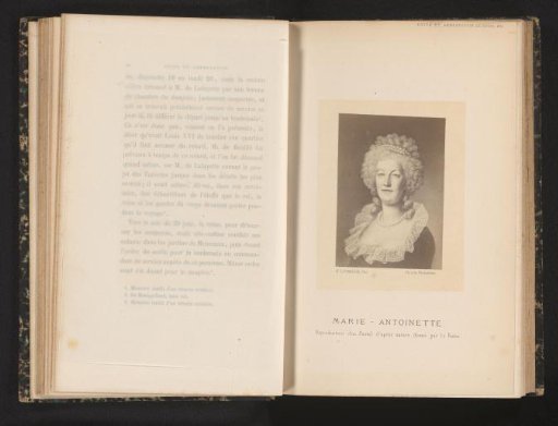 Photographic reproduction of a drawn portrait of Marie Antoinette