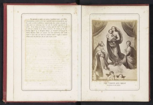Photographic reproduction of the Sistine Madonna by Raphael