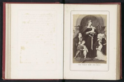 Photographic reproduction of a painting of Madonna and Child by Hans Holbein