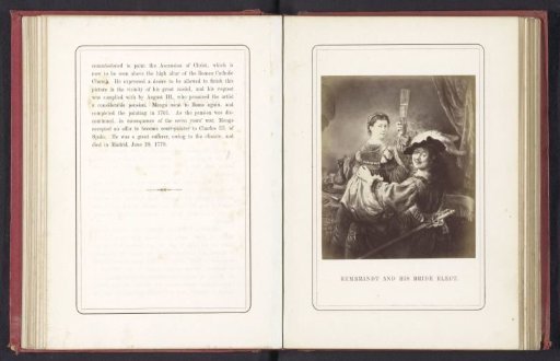 Photographic reproduction of a painting by Rembrandt Harmensz. van Rijn of himself and Saskia in the scene of the Prodigal Son in the Tavern