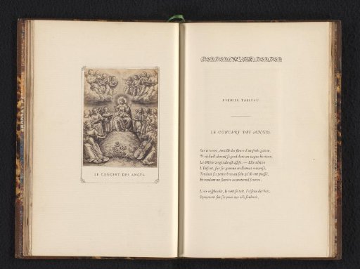 Photographic reproduction of the engraving Le concert des anges by Hieronymus Wierix