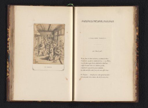 Photographic reproduction of the engraving 'The Broom' by Hieronymus Wierix