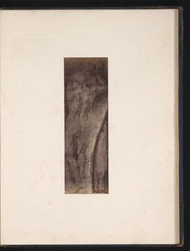 Photographic reproduction of a drawing by Giulio Romano, Standing Male Nude in a Throwing Pose
