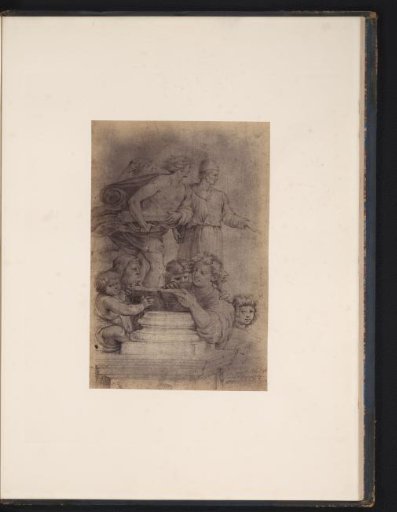Photographic reproduction of a drawing by Raphael, Scene Around a Book