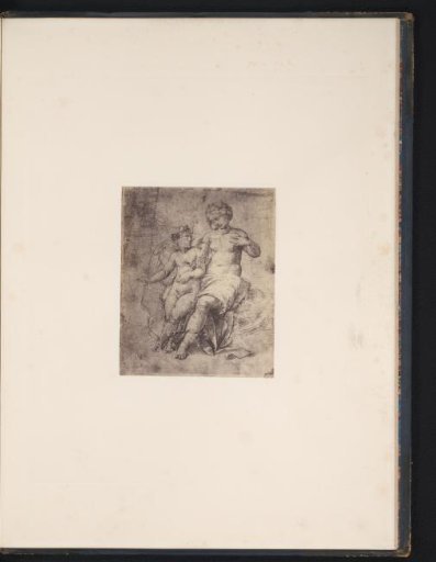Photographic reproduction of a drawing by Giulio Romano, Cupid and Venus