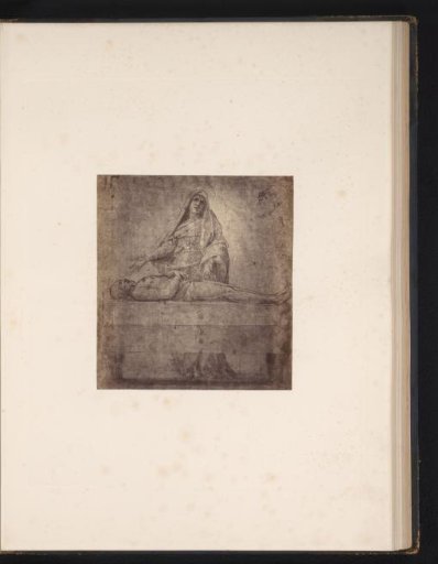 Photographic reproduction of a drawing by Raphael, Mary Mourning the Dead Christ