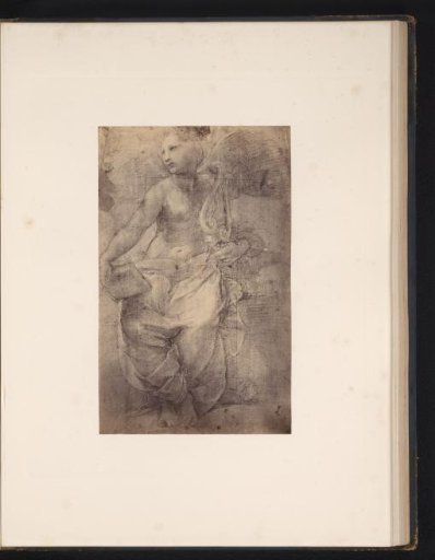 Photographic reproduction of a drawing by Raphael, Angel with Lyre and Book