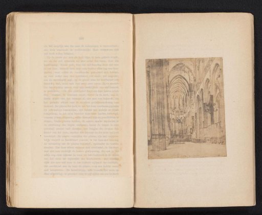 Photographic reproduction of a drawing of the nave of the Cathedral of Utrecht