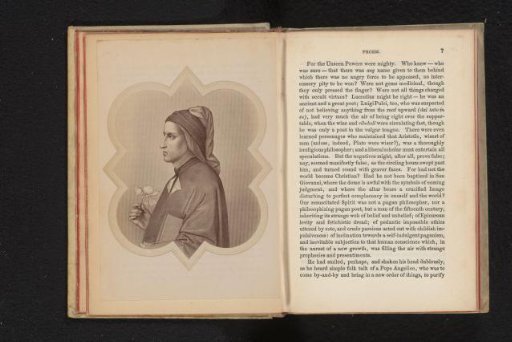 Photographic reproduction of a print after a fresco by Giotto of Dante Alighieri
