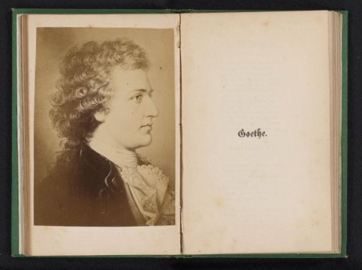 Photographic reproduction of a painted portrait of Johann Wolfgang von Goethe