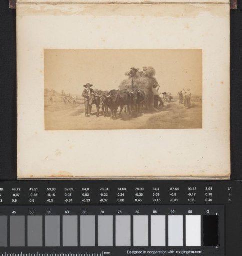 Photoreproduction of the painting The Hay Wagon by Rosa Bonheur