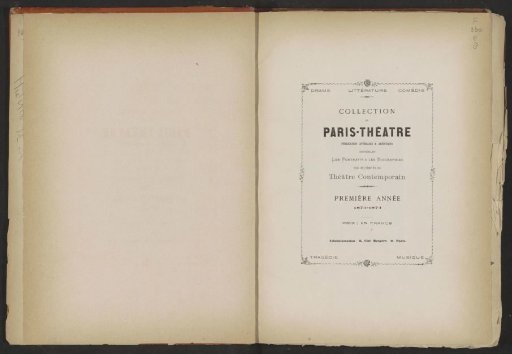 Paris-Theatre first year 1873-1874
