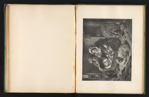 Reproduction of a print after a painting of a peasant family in an interior by Edwin Landseer