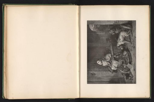 Reproduction of a print after a painting of dogs at a wheelbarrow by Edwin Landseer