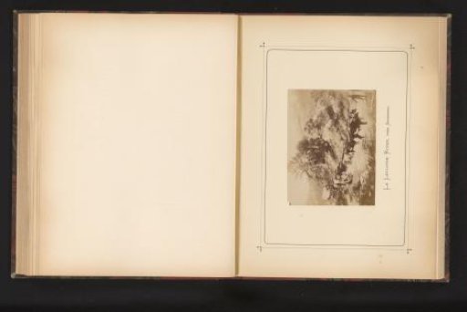 Photographic reproduction of a painting of cattle fording a river near Shoshong in Botswana