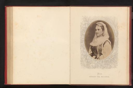 Photographic reproduction of a painted portrait of Olga, Queen of Greece