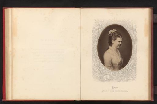 Photographic reproduction of a painted portrait of Emma, Queen of the Netherlands