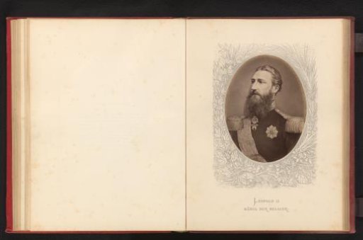 Photographic reproduction of a painted portrait of Leopold II, King of Belgium