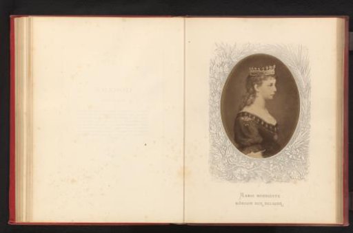 Photographic reproduction of a painted portrait of Marie Henriëtte Anne, Queen of Belgium