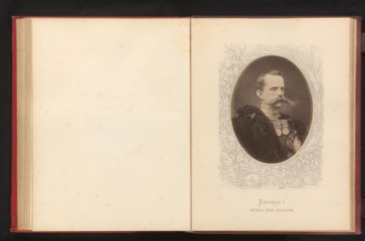 Photographic reproduction of a painted portrait of Umberto I, King of Italy