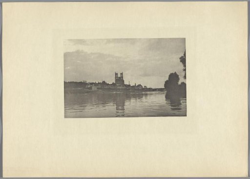 View of Mantes in the evening