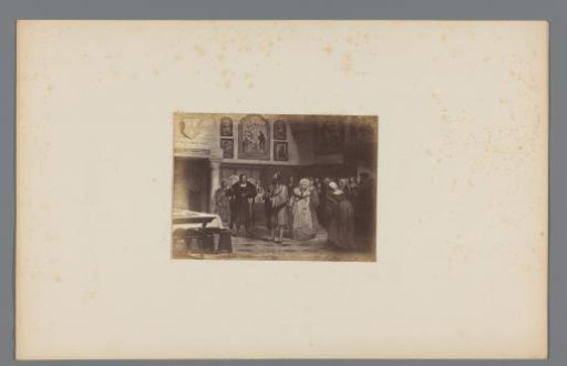 Photographic reproduction of the painting 'Albrecht Dürer Received in the Painters' Guild at Antwerp' by Johan Michaël Schmidt Crans