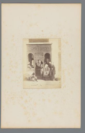 Photographic reproduction of the painting 'A Barber's Shop in Cairo' by Willem de Famars Testas
