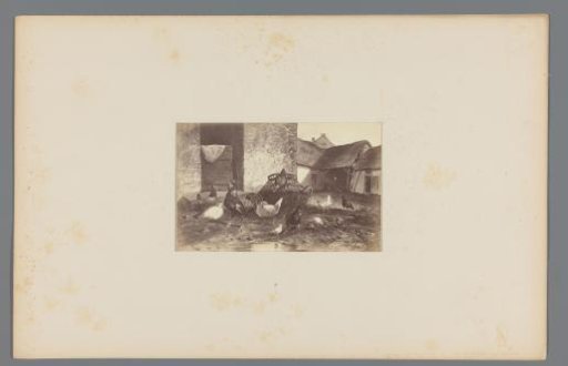 Photographic reproduction of the painting 'Rooster and Hens' by Jan Gerard Smits