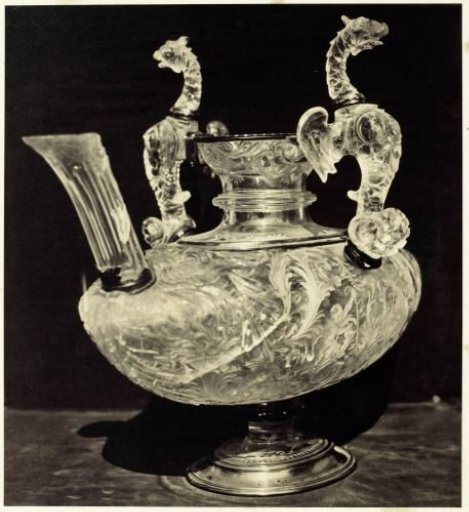 Engraved crystal ewer with handles in the form of dragons, from the Louvre