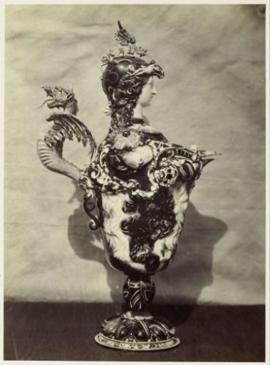 Jug with decoration in the form of a woman and dragons, from the Louvre