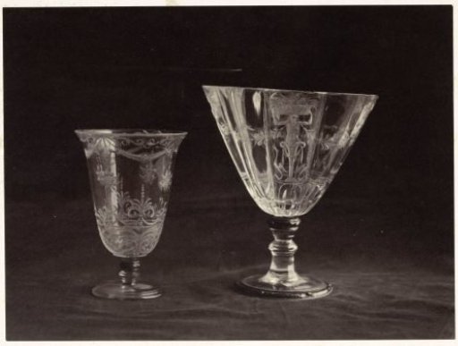 Two engraved crystal glasses, from the Louvre