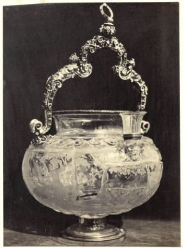 Crystal vessel with metal handle, from the Louvre