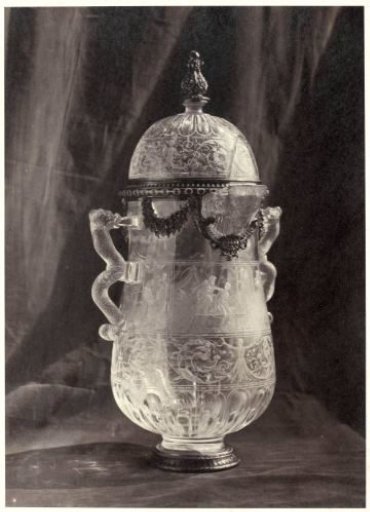 Engraved crystal jug with lid, from the Louvre