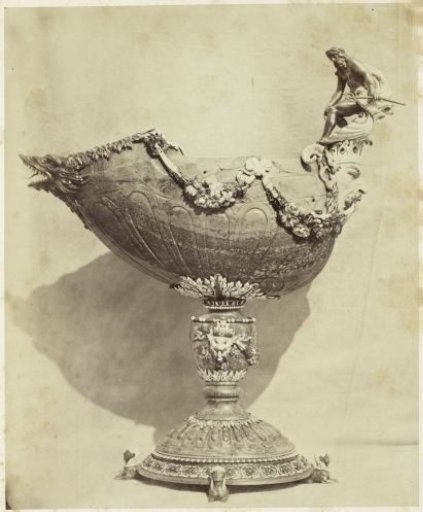 Shell-shaped bowl with Neptune figure, from the Louvre