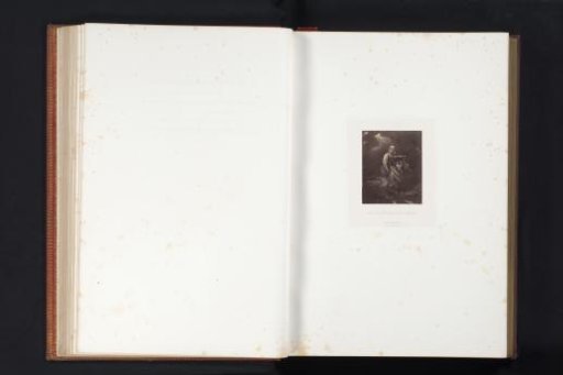 Photographic reproduction of a painting of children surprised by a thunderstorm by Paul Delaroche