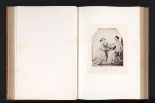 Photographic reproduction of a painting of Saint Cecilia with angels by Paul Delaroche