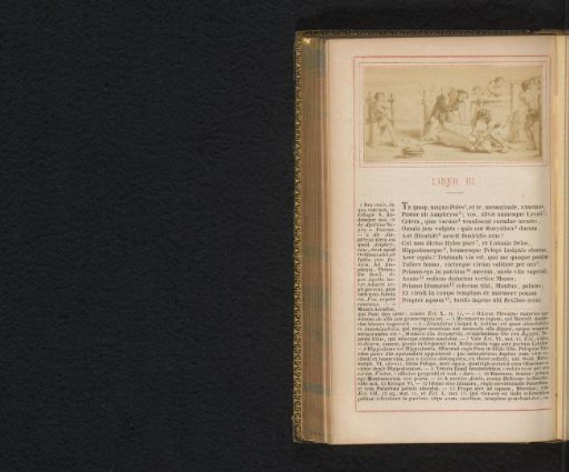 Photographic reproduction of a painting of the slaughter of an ox, scene from Virgil's Georgics