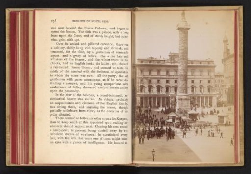 View of the Piazza Colonna with the column of Marcus Aurelius in the center in front of the Palazzo Chigi