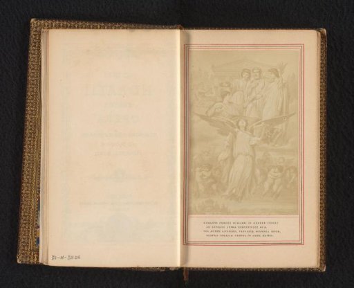 Photographic reproduction of an illustration of Horace with gods and muses in the clouds