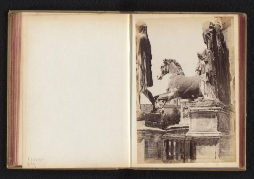 Statues, including one of a horse, on the Capitoline Hill, Rome