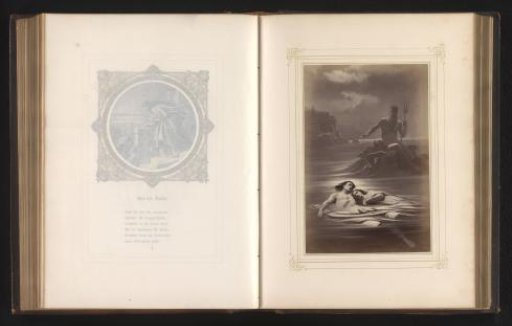 Photographic reproduction of a drawing of the death of Hero and Leander by Karl Piloty