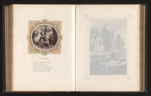 Photographic reproduction of a drawing of a man with a cup in the surf by Ferdinand Piloty