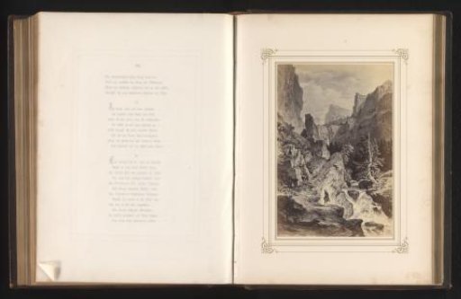 Photographic reproduction of a drawing of a man in a mountain landscape by Albert Emil Kirchner